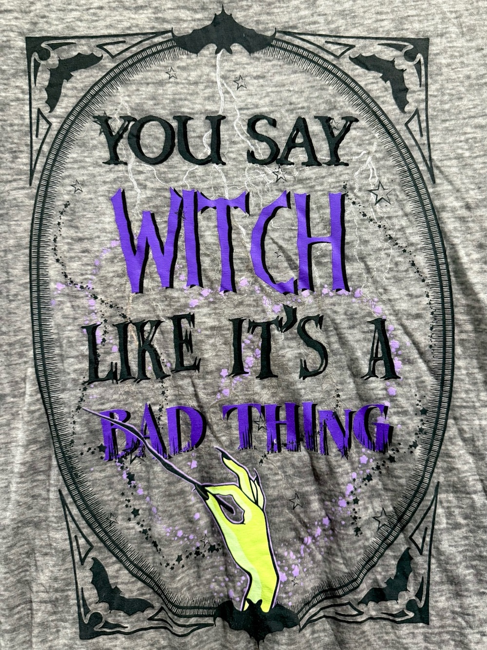 🔥Halloween Bats You Say Witch Like it's a Bad Thing Graphic T-shirt Size L